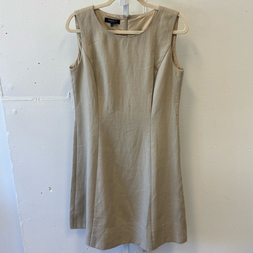 Lafayette 148 100% Linen Minimalist Tailored Sleeveless A-line Knee Length Sz4‎